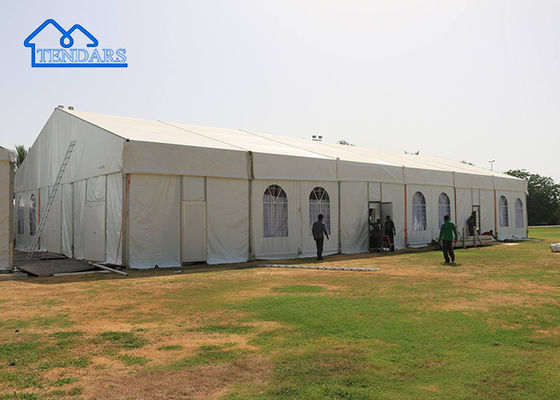 kopen 8x8m zware marquee tent versterkt legering zware anker 850g/m2 zware stof voor beurzen online vervaardiging