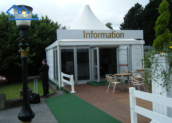 kopen Aangepaste wit/rood/blauw/groen/geel enz. Nieuwe PVC aluminium frame selectiekader pagode tent online vervaardiging