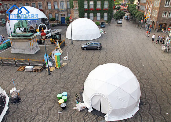kopen Versterkt legering 15m Dia Commercial Dome Tent PVC Cover Geodetisch ontwerp voor restaurantlocaties online vervaardiging