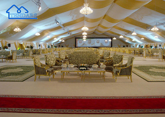 kopen Marquee Party Tent Satin Stof Plafond Dakbekleding Voor Huwelijksfeest Outdoor Commerciële structuur online vervaardiging