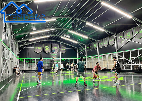 kopen 30x50m waterdichte PVC-membraan sporthal tent aluminiumlegering sneeuwbelasting beoordeeld voor basketbalveld online vervaardiging