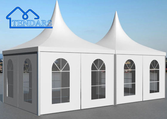 kopen Snel monteren 6x6m Aluminium Pagode Tent 6061/T6 Aluminium Frame Elegante witte PVC voor VIP-feestjes online vervaardiging