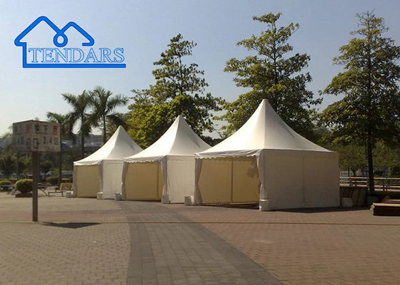 kopen Nieuw ontwerp Buiten aluminium legering Kleine PVC cover pagode tent Voor bruiloft feest online vervaardiging
