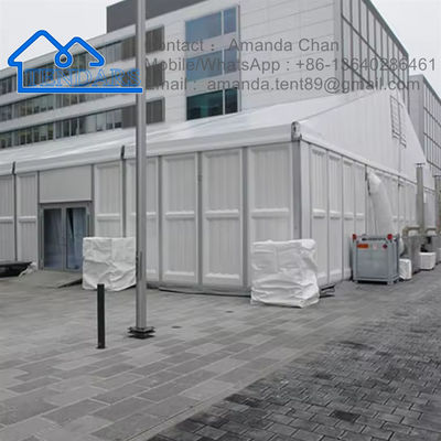 kopen Aluminium en staal Sandwich Wall Warehouse Tent voor opslag met aangepaste deur online vervaardiging