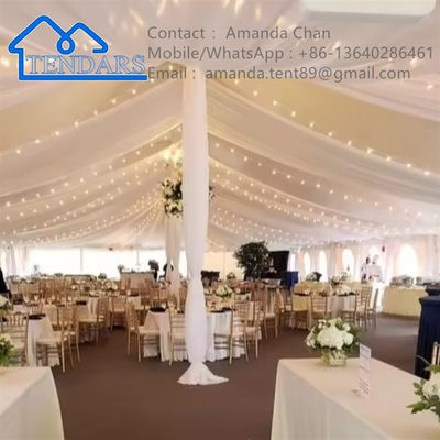 kopen Grote luxe aanpasbare aluminium frame witte bruiloft marquee tenten voor openlucht evenementen online manufacture
