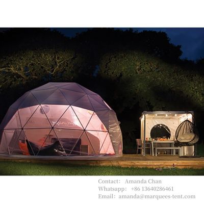 kopen Witte, transparante, op maat gemaakte buitenste geodetische koepeltent Camping koepeltenten online vervaardiging