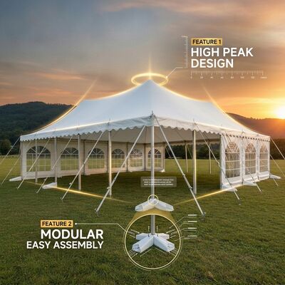kopen Verjaardagsfeest Marquee Tents Clear-Span Houten vloer Cassette Canopy Structuur online vervaardiging
