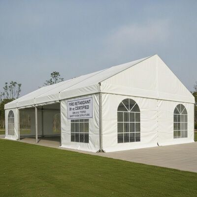 kopen Brandbestendige stof B1 M2 Gecertificeerde partij Marquee Tent PVC stof Canopy DIN 4102 getest veiligheidsevenement structuur online vervaardiging