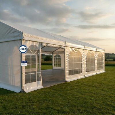 kopen Britse post-Brexit-marktconforme feesttent UKCA-gemarkeerde Britse standaard BS 7837 Europese exportluifelstructuur online vervaardiging