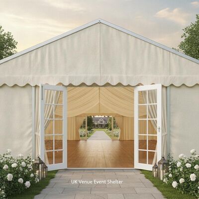 kopen Premium Wedding Party Marquee Tent Aluminium Frame Ivory Liner French Door Panels UK Venue Event Shelter online vervaardiging