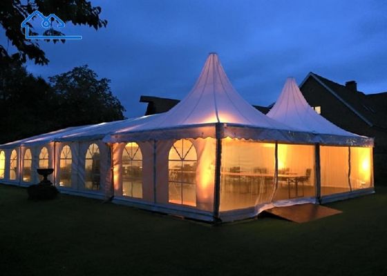 Elegant achtertuin feest Marquee tenten Hard geperst aluminium dubbellaag dak dakkapel structuur