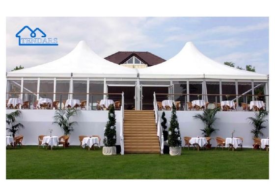 3x3m waterdicht PVC-dek aluminium pagode tent aluminium legeringsraam pagode piek voor tuinbijeenkomsten