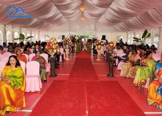 Standaardgrootte PVC zijdekant feesttent accessoires Stalen grondbalk Gemakkelijk te installeren voor feest tenten