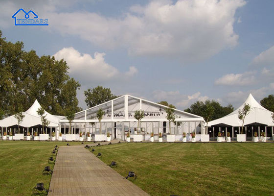 UV-bestendige vakantiefeestmarquee tenten zware aluminium frame vol zijdekant verzamelende luifel structuur