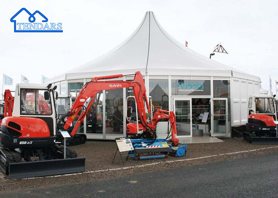 Aluminium frame wit waterdicht pvc pagode tenten met heldere glazen muur voor trouwfeest expositie evenement