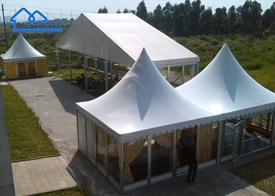 Glass Wall Pagoda Party Tent te koop voor outdoor commerciële beurs evenement of tentoonstelling