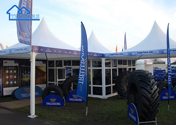Waterdicht frame stof zijkant pagode tent voor grote bruiloft Marquee Outdoor tuin evenementen aanpasbaar logo