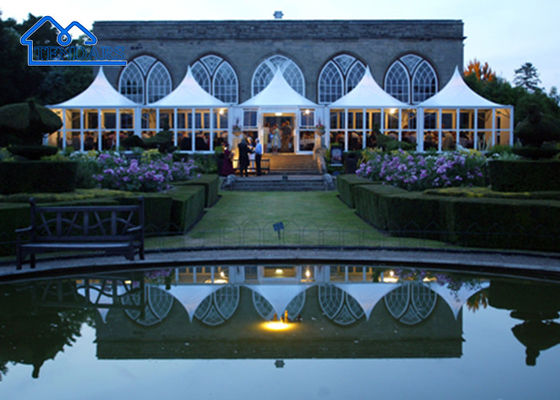 Permanente witte aluminium pagode tent waterdicht voor buiten goedkope waterdichte tent
