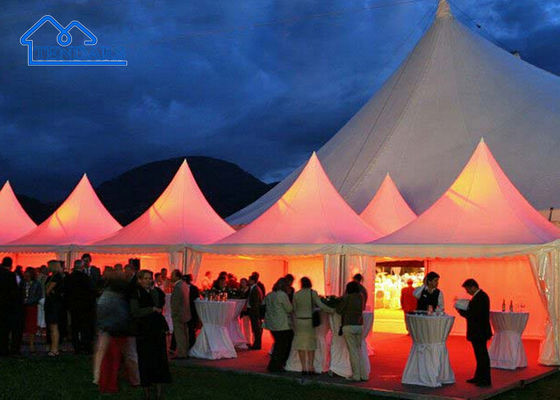 Snel monteren 6x6m Aluminium Pagode Tent 6061/T6 Aluminium Frame Elegante witte PVC voor VIP-feestjes #2077