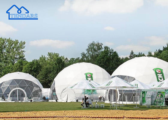20m Dia commerciële koepeltent 6061/T6 Aluminium windbestendige PVC-dek voor café terrassen