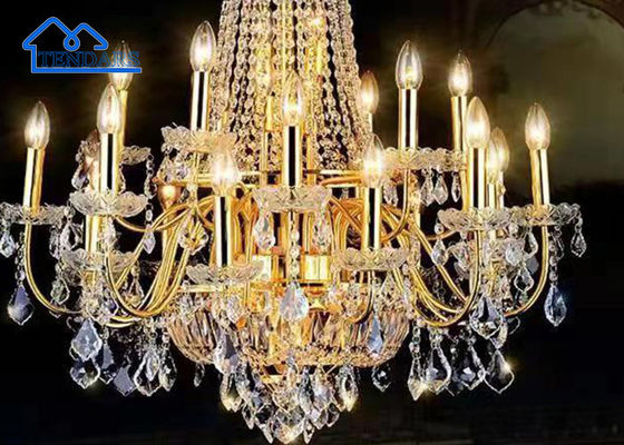 Creatieve feest tent accessoires Plafond Atmosfeer Luxe kristal kandelaar buitententent met lichten