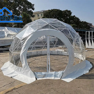 Luxe buiten transparante igloo dak glamping pvc geodetische koepel hotel tent
