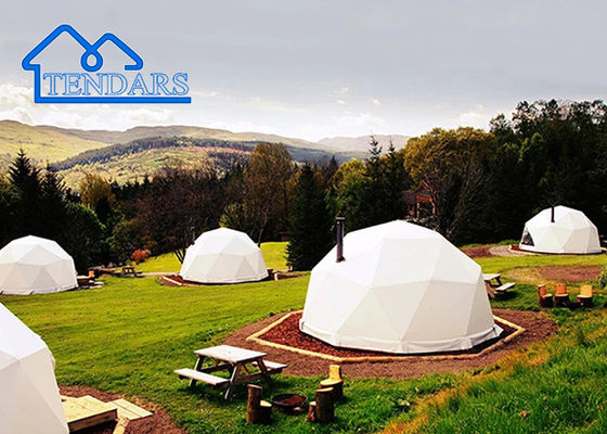 Branddicht Waterdicht Helder 5m Diameter Klein Rond PVC Deur Event Dome Glamping Hotel Tent Te koop