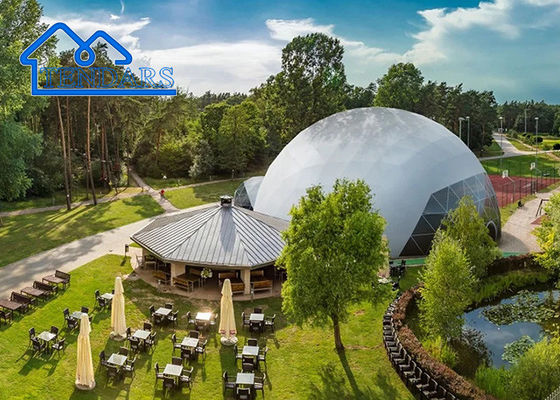 Witte pvc wand commerciële geodetische koepel ronde tent voor buiten