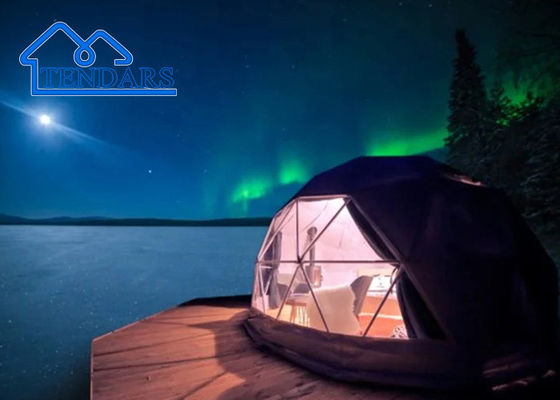 Buiten 8m Family Camping Glamping Tent Dome met badkamer, Resort Camping Tents voor 2-4 personen