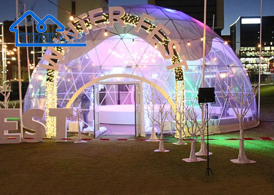 Transparante luxe grote buiten tenten te koop, Geodetische koepel tent voor commerciële merk tentoonstelling evenement