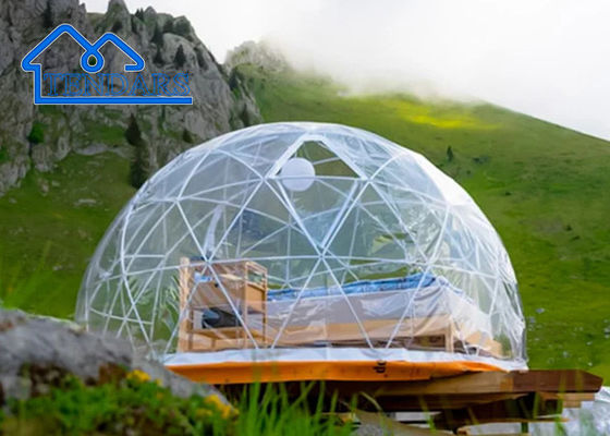 Bubble House met staal raam Eetkamer buiten, 16 voet ronde trampoline, opblaasbare koepel glamping tent te koop