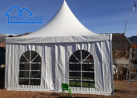 5x5 meter tuin pagode tent te koop, aluminium frame-pvc pagode tent voor outdoor trouwfeest
