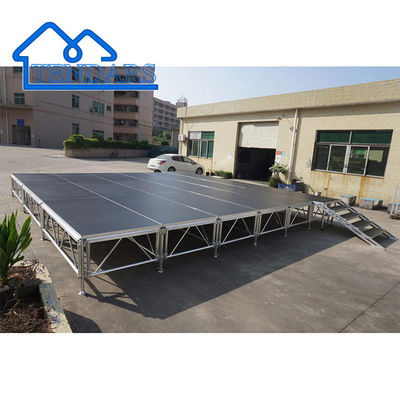 Aanpasbare vorm aluminium podium trouw podium evenement podiumsysteem met dakbeugel voor concert etc.