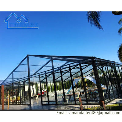 Brandbestendige cocktailfeestten Marquee tenten Versterkt legeringsframe Windbestendige PVC-kapelstructuur