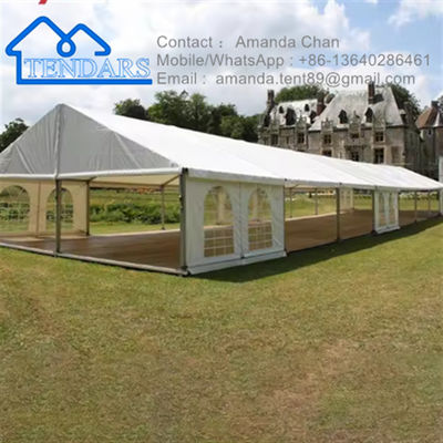 Nieuwe PVC stof aluminium frame commerciële buiten witte stof luifel tent met ramen voor buiten evenementen