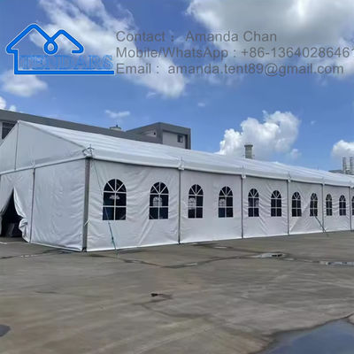 Grote buiten waterdichte, brandwerende, zonwerende aluminium frame opslag tent voor tijdelijk magazijn