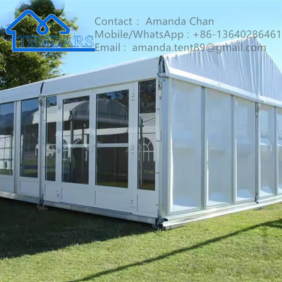 Witte outdoor catering festival tent bruiloft marquee tenten te koop met glazen muur