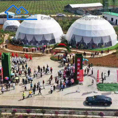 Vakantie Modulaire geprefabriceerde commerciële koepeltent Hotel Grote transparante buitentent