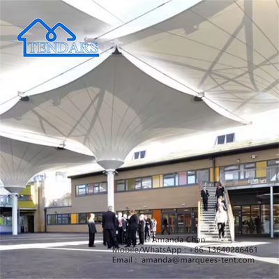 Zware schaduw membraanstructuur weefsel witte kleuren platen pvc vinyl tent