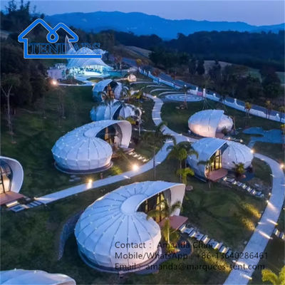 Nieuw ontwerp luxe slakkenvormige tent hotel ervaring geodetische tent voor kamperen