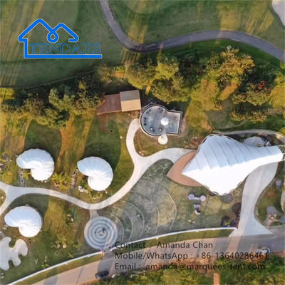 Slakvormige permanente buitentent Prefab Eco Lodge Membraanstructuur tent