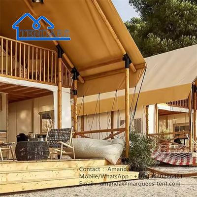Luxe, stevige houten structuur, glamping safari tent voor gezinnen