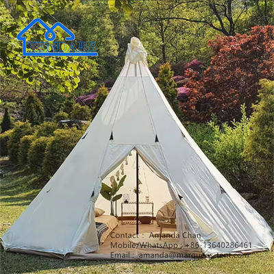 Waterdicht Canvas Teepee Yurt Tent Familie Kampertent Voor Kamperen Jagen