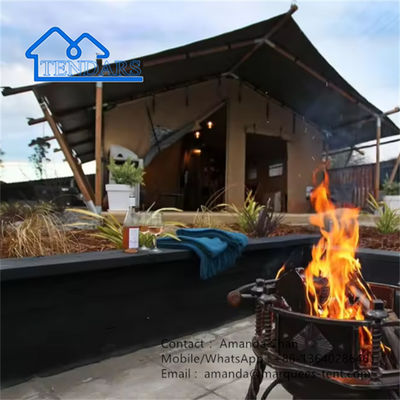 Prefabriceerd houten gestructureerde hoteltent Glamping Loft Safari tent buiten