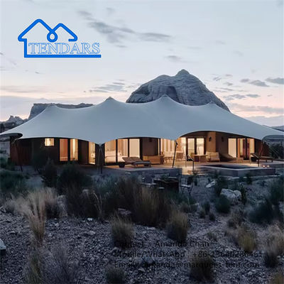 Luxe waterdicht geprefabriceerd Glamping Safari Canvas tent voor buitenevenementen