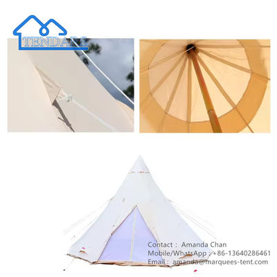 Luxe Glamping waterdicht katoenen hotel tent met ventilatie voor buitenshuis familie tent