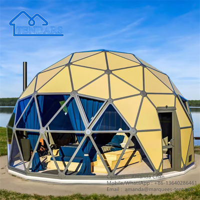Waterbestendige geodetische hotelkoepeltenten luxe glamping koepeltent buiten