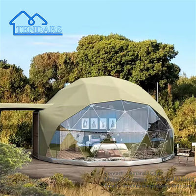 Luxe tent met badkamer helder glas Geodetische koepeltent geschikt voor kamperen