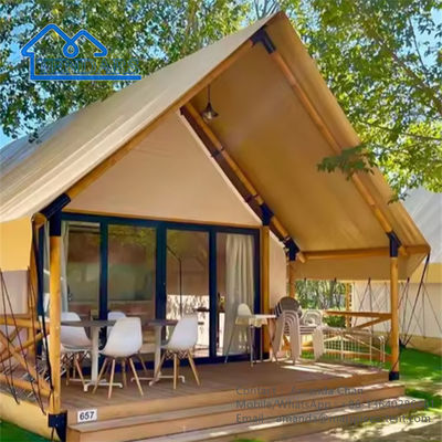 Beige Luxe Safari Camping Tent Safari Tenten Voor Glamping Camping