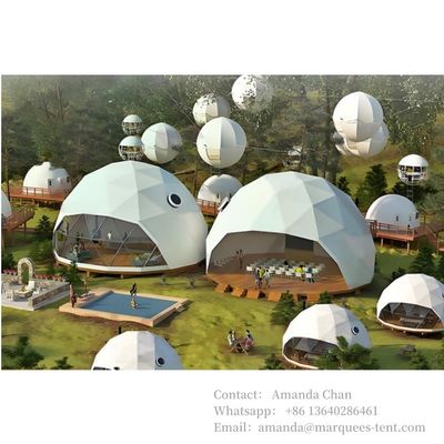 Alle groottes op maat Luxe Dome Huis Woon Hotel Resort Glamping tenten Met badkamer staal
